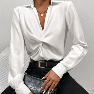 Solid Twist Front Blouse